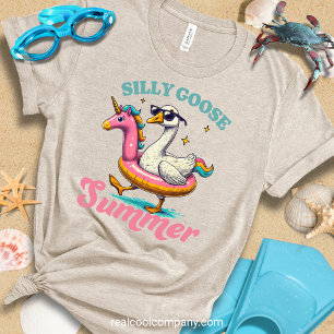 Funny Beach T-Shirt Silly Goose Summer Tri-Blend Shirt