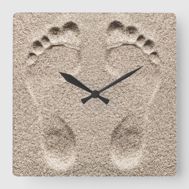 Funny Beach Theme Square Wall Clock (Front)