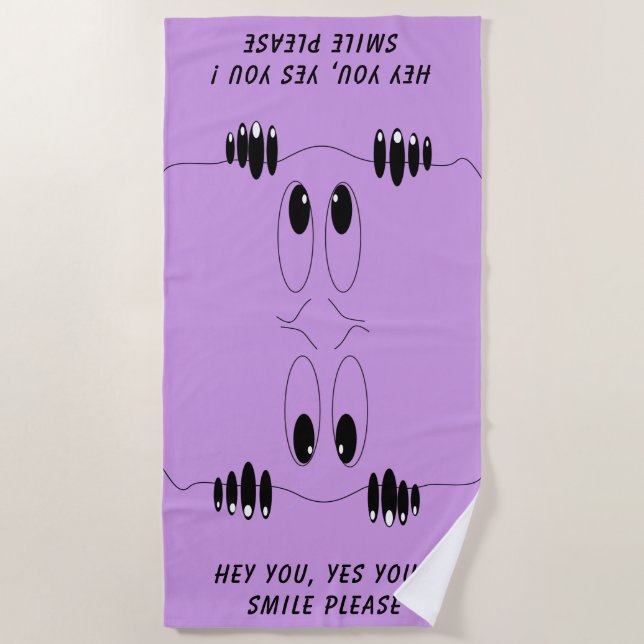 Funny Beach Towel Curiosity Eyes - Customizable (Front)