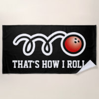 Funny beach towel gift for bowling fans