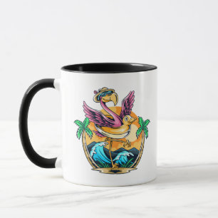 Funny Beach Tropical Flamingo Mug