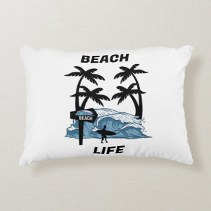 Funny Beach Wave Accent Pillow