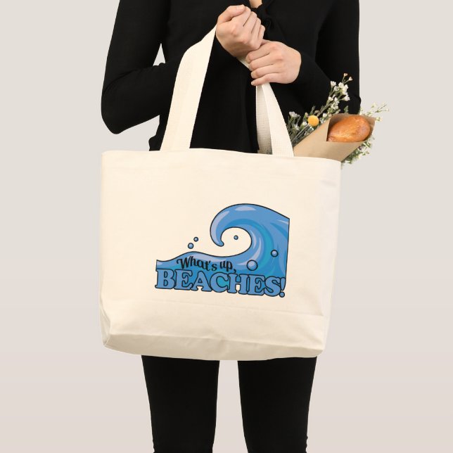 Funny Beach Wave tote bags (Front (Product))