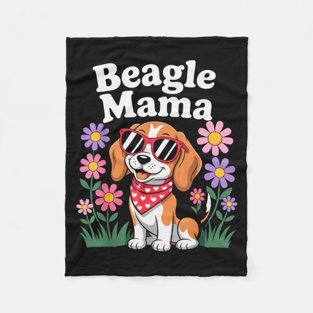 Funny Beagle Art For Women Girls Mom Beagle Dog Lo Fleece Blanket (Front)