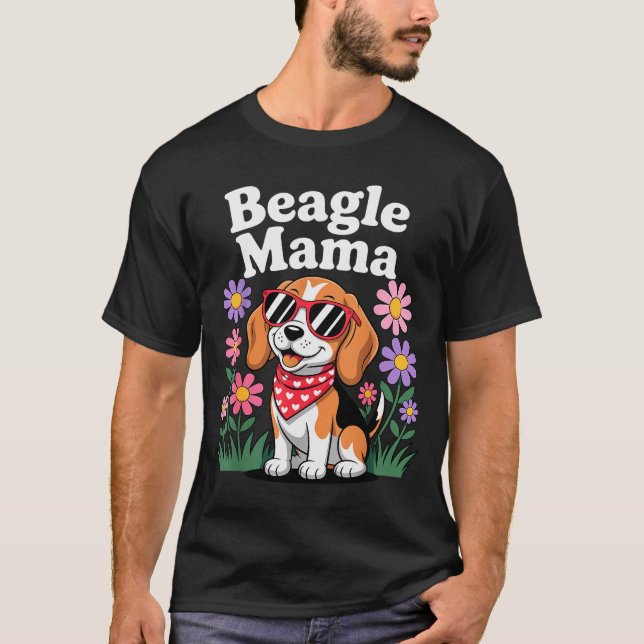 Funny Beagle Art For Women Girls Mom Beagle Dog Lo T-Shirt (Front)