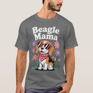 Funny Beagle Art for Women Girls Mom Beagle Dog Lo T-Shirt