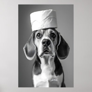 Funny Beagle Bathroom Art Print, Toilet Paper Roll Poster