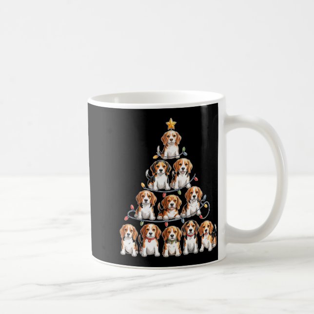 Funny Beagle Christmas Tree Dog Lovers Women Men X Coffee Mug (Right)