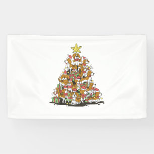 Funny beagle Christmas tree for beagle dog lovers  Banner