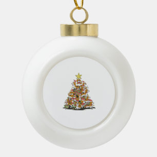 Funny beagle Christmas tree for beagle dog lovers Ceramic Ball Christmas Ornament