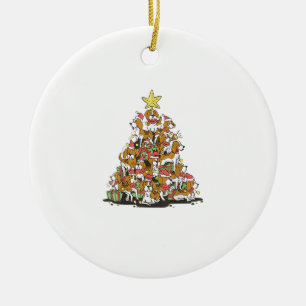 Funny beagle Christmas tree for beagle dog lovers Ceramic Ornament