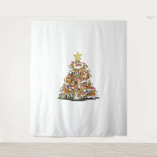 Funny beagle Christmas tree for beagle dog lovers  Tapestry
