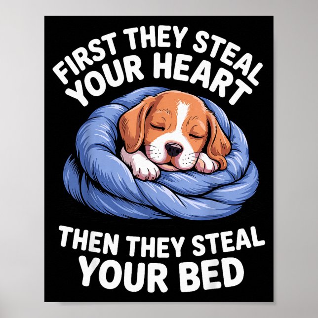 Funny Beagle Design For Men Women Hound Beagle Dog Poster (Front)