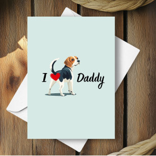 Funny Beagle Dog Bum Butt with Heart Fathers Day Card
