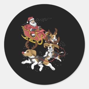 Funny Beagle Dog Christmas Gift For Dog Lover Classic Round Sticker