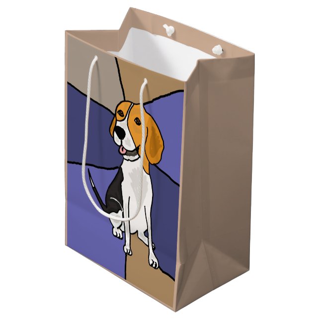 Funny Beagle Dog Gift Bag (Front Angled)