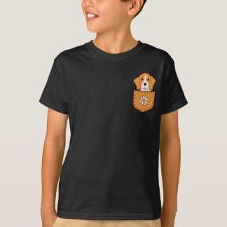 Funny Beagle Dog In The Pocket  T-Shirt