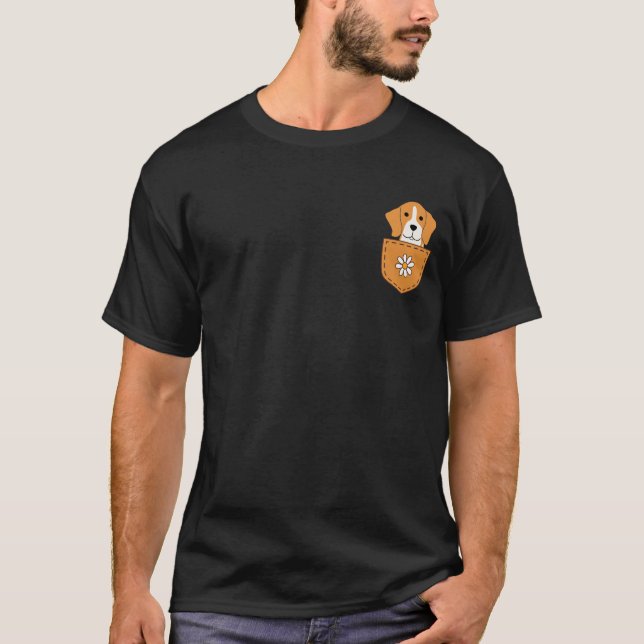 Funny Beagle Dog In The Pocket  T-Shirt (Front)