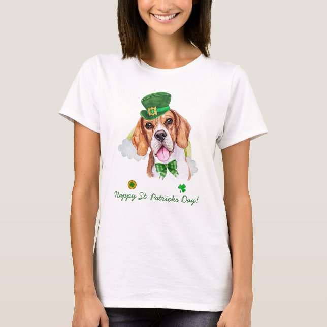 Funny Beagle Gold St. Patricks Day T-Shirt (Front)