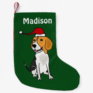 Funny Beagle in Santa Hat Christmas Stocking