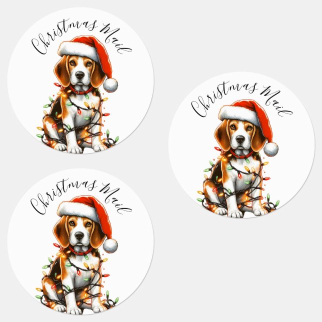 Funny Beagle Modern Cute Christmas lights (Group)