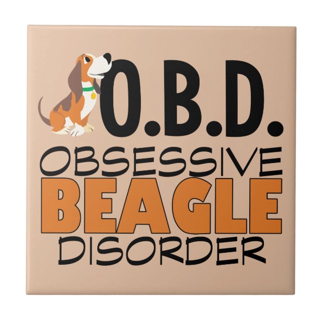 Funny Beagle Obsessed Tile (Front)