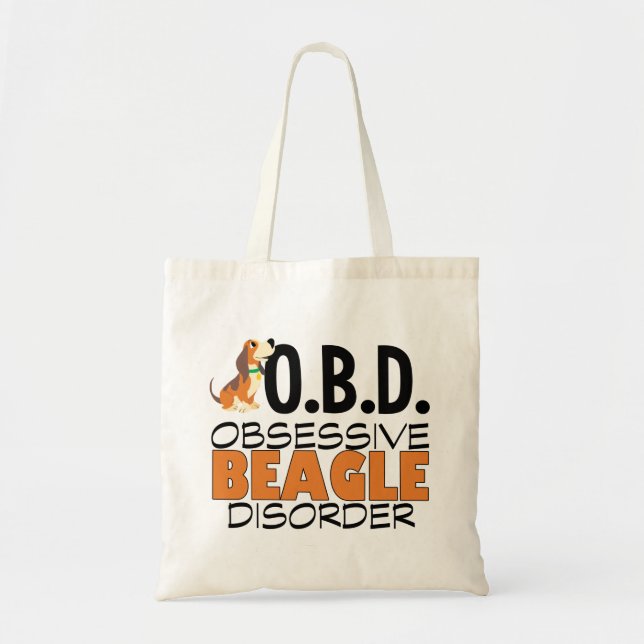 Funny Beagle Obsessed Tote Bag (Front)