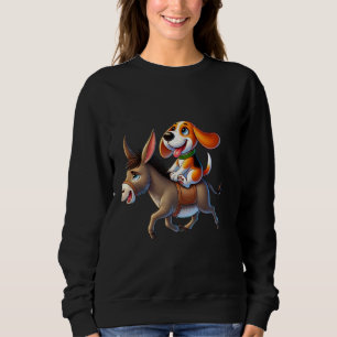 Funny Beagle on a Donkey, Beagle Mom, Beagle Dad Sweatshirt