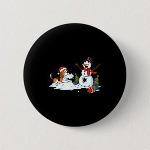 Funny Beagle Snowman Christmas Tree Xmas Womens Me 2 Inch Round Button