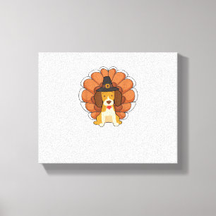 Funny Beagle Turkey  Funny Thanksgiving Dog Tee  Canvas Print