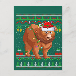 Funny Bear Animal Lover Matching Ugly Grizzly Bear Postcard