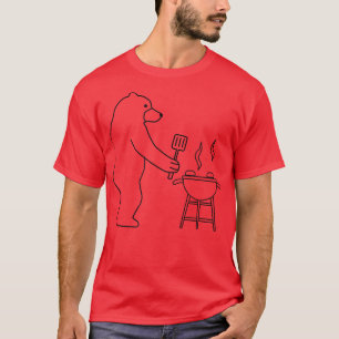 Funny Bear Barbecue Camping Nature Wildlife  T-Shirt