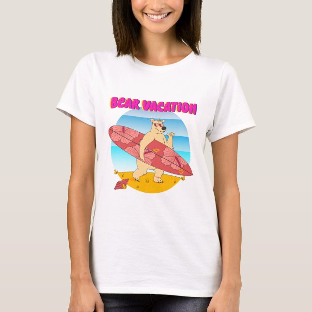 Funny bear beach vacation t-shirt (Front)