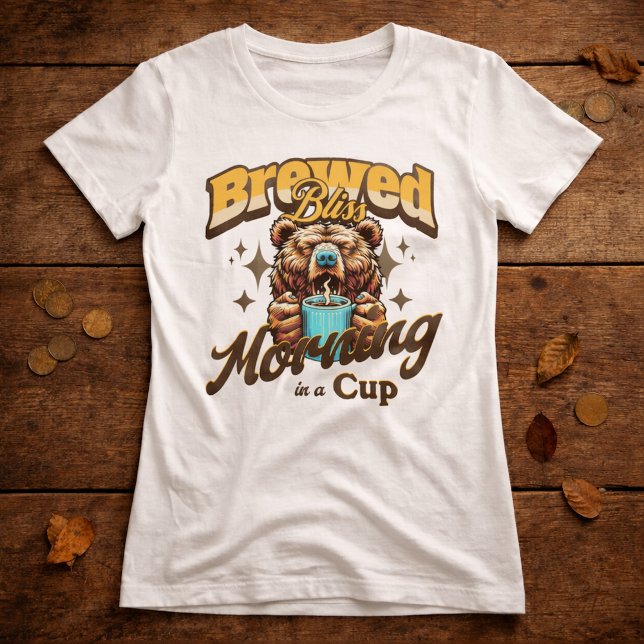 Funny Bear Coffee Drinker T-Shirt (Creator Uploaded)