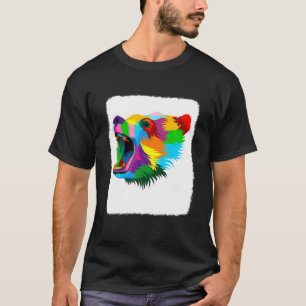 Funny Bear Colourful Art Graphic For Bear Lover Mo T-Shirt