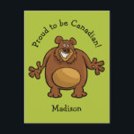 Funny Bear custom text & colour postcard<br><div class="desc">You can customize the background colour of this item to any colour you want. See my store for more items with this image.</div>