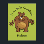 Funny Bear custom text & colour postcard<br><div class="desc">You can customize the background colour of this item to any colour you want. See my store for more items with this image.</div>