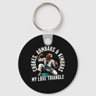 Funny Bear doing Martial Arts Brazilian Jiu Jitsu Keychain