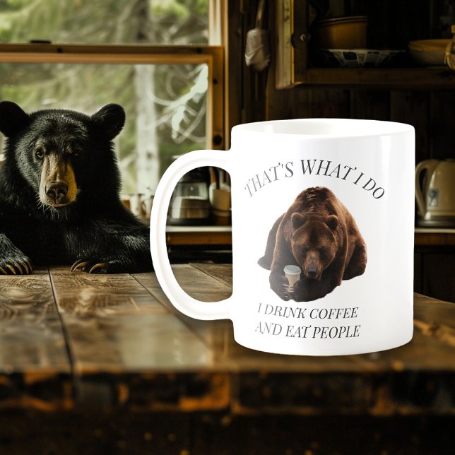 Funny Bear drinking Coffee Saying Mug (Creator Uploaded)