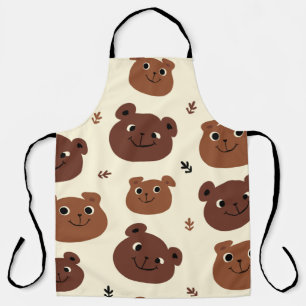 Funny bear face apron