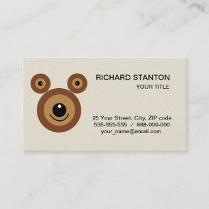 Funny bear face business card
