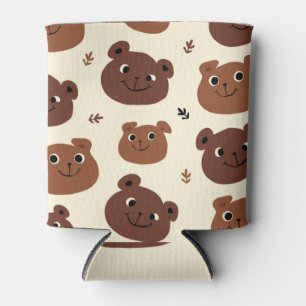 Funny bear face can cooler