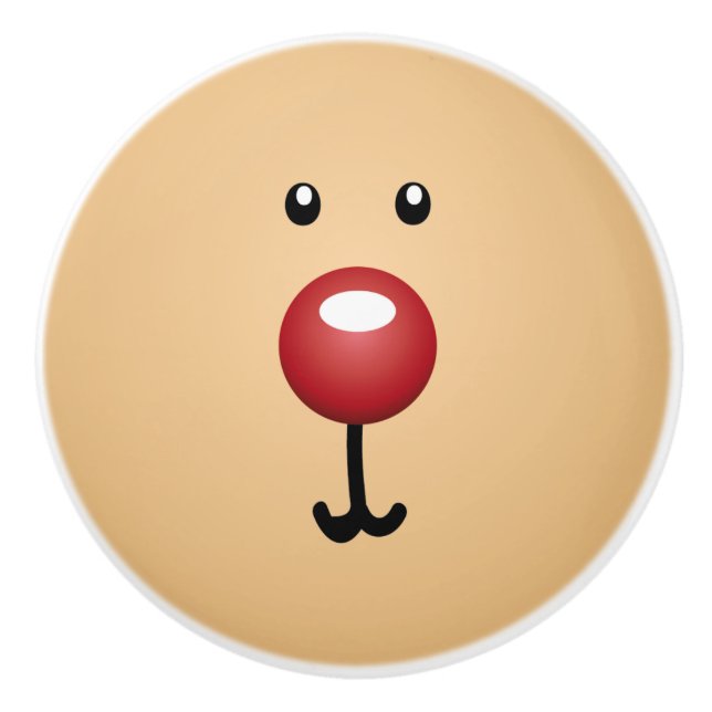 Funny Bear Face Ceramic Knob (Front)