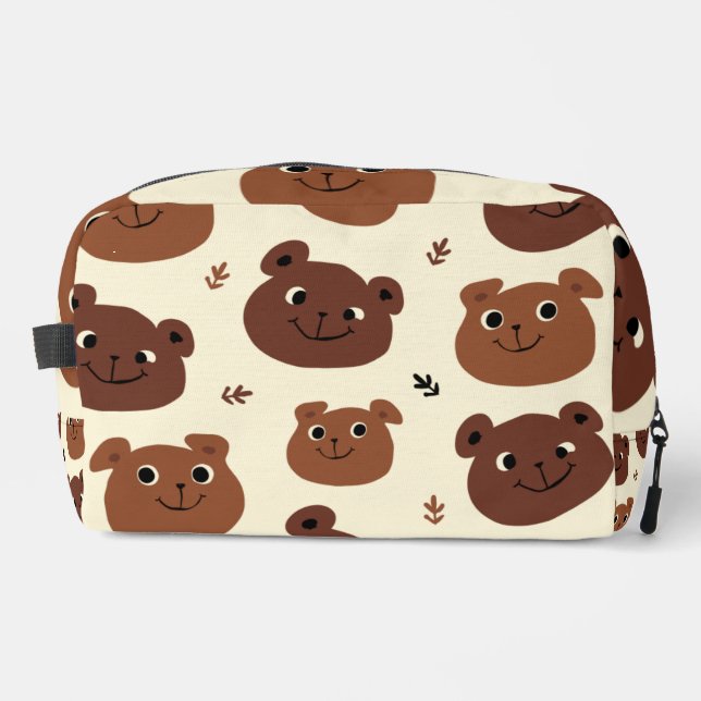Funny bear face dopp kit (Front)