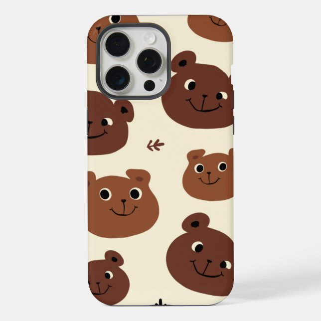 Funny bear face iPhone case (Back)