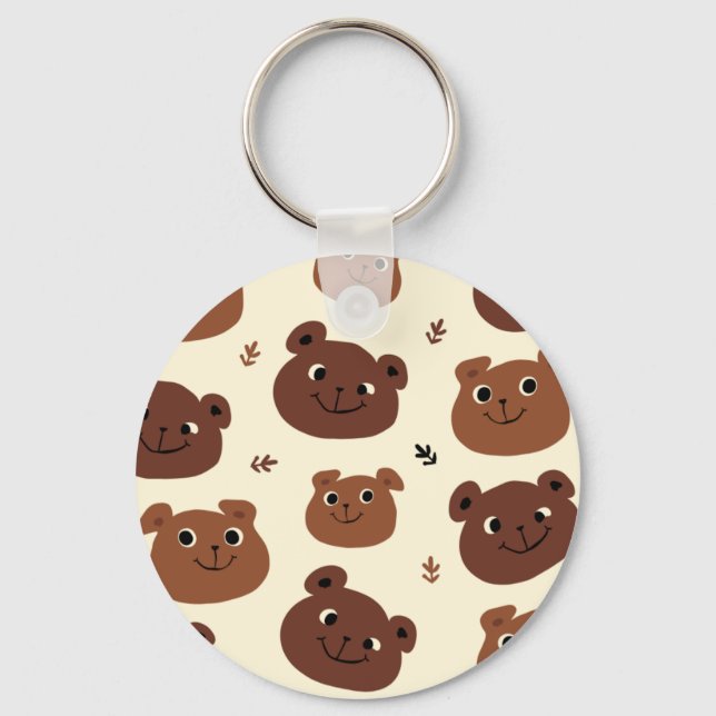 Funny bear face keychain (Front)