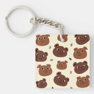 Funny bear face keychain