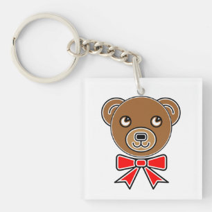 Funny bear face keychain