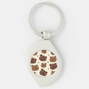 Funny bear face keychain