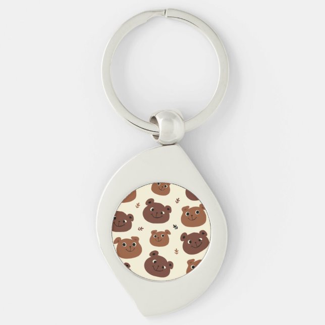 Funny bear face keychain (Front)